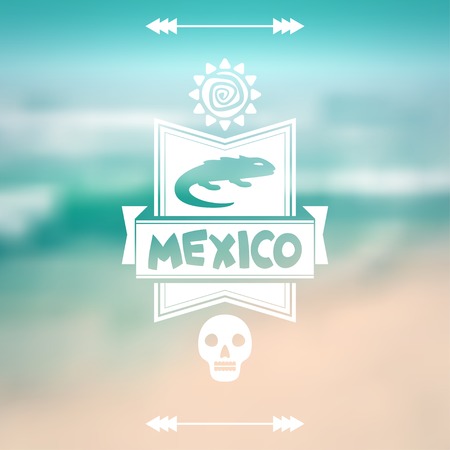 Ethnic mexican background design in native style.のイラスト素材