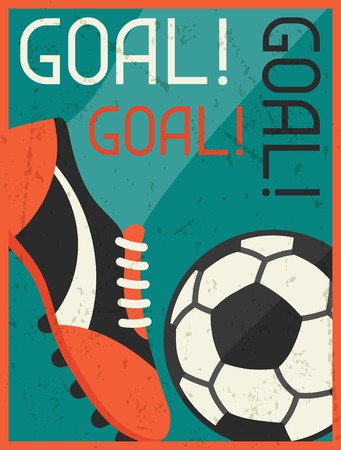 Goal! Retro poster in flat design style.のイラスト素材