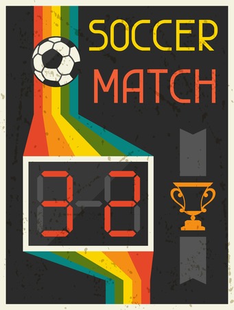 Soccer Match. Retro poster in flat design style.のイラスト素材