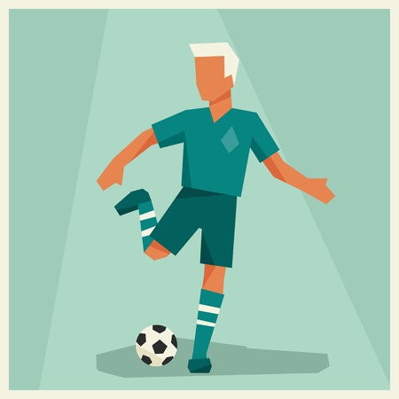 Illustration of soccer player in flat design style.のイラスト素材