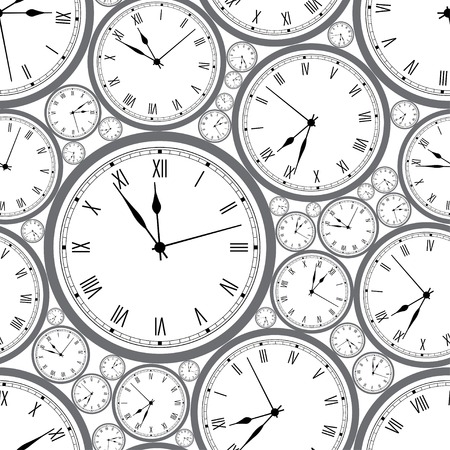 Seamless pattern with watches. Stylish vector texture.のイラスト素材