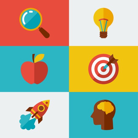 Idea concept illustration in flat design style.のイラスト素材