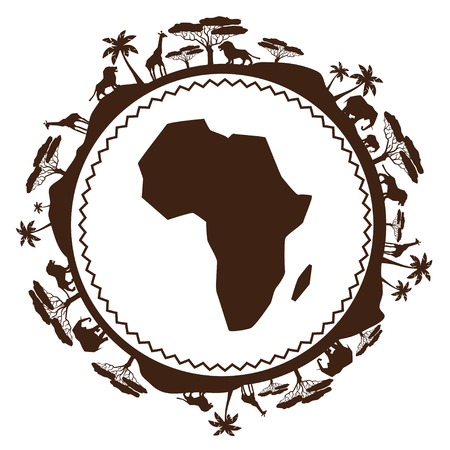 African ethnic background in design flat style のイラスト素材