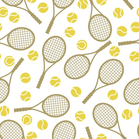 Sports seamless pattern with tennis icons in flat design style のイラスト素材