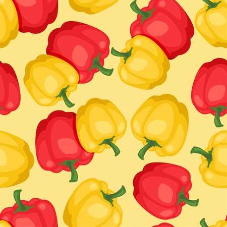 Seamless vector pattern with fresh ripe peppers のイラスト素材