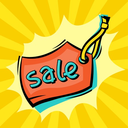 Sale comic speech bubble background in cartoon style のイラスト素材