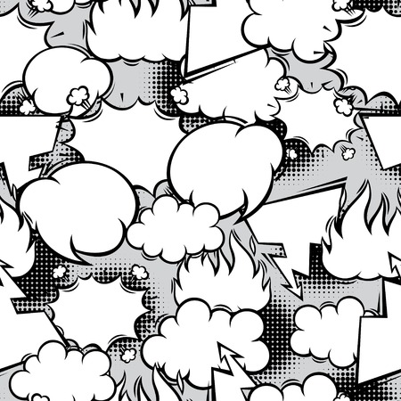 Seamless pattern of comic speech bubbles in cartoon style のイラスト素材