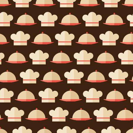 Seamless pattern with restaurant and kitchen utensils のイラスト素材