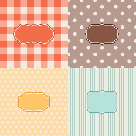 Set of four patterned backgrounds with frames のイラスト素材
