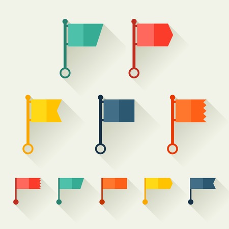 Set of flags for design in flat style のイラスト素材