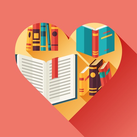 Education background with books in flat design style のイラスト素材
