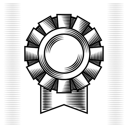 Black engraving trophy and award with ribbon のイラスト素材