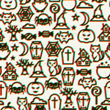 Happy halloween seamless pattern  with effect overlay.のイラスト素材