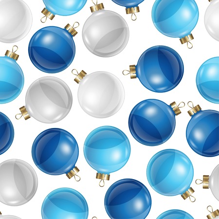 Holiday seamless pattern design with christmas balls.のイラスト素材