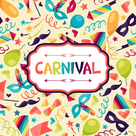 Celebration festive background with carnival icons and objects.のイラスト素材