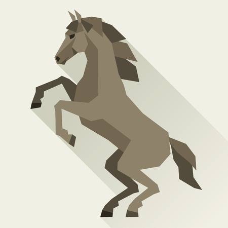 Background with horse standing in flat style.のイラスト素材