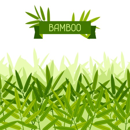 Seamless tropical pattern with stylized bamboo leaves.のイラスト素材