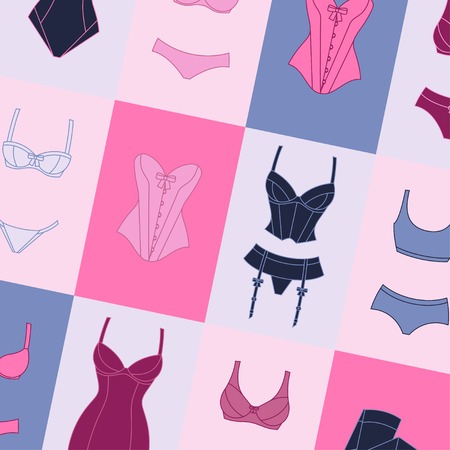 Fashion lingerie background design with female underwear.のイラスト素材