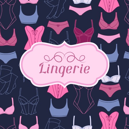 Fashion lingerie background design with female underwear.のイラスト素材