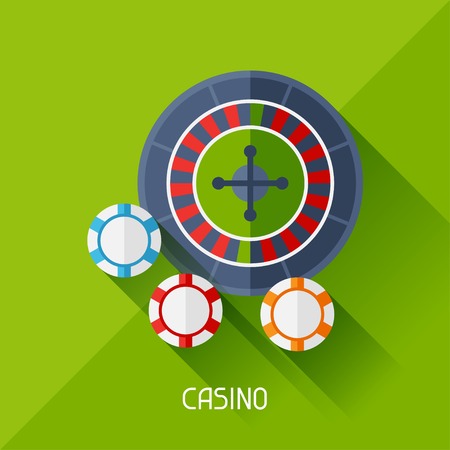 Game illustration with casino in flat design style.のイラスト素材