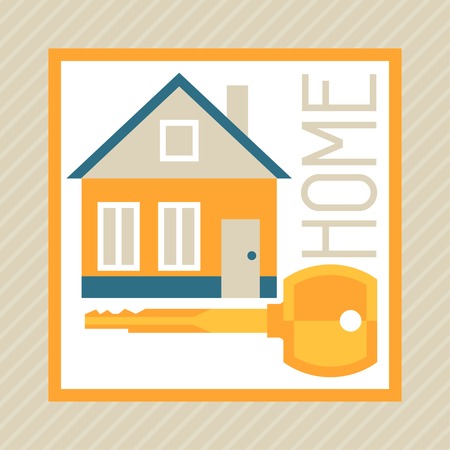 Illustration concept of mortgage in flat design style.のイラスト素材