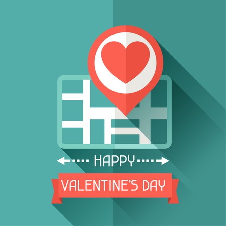 Happy Valentine\'s illustration in flat style.のイラスト素材