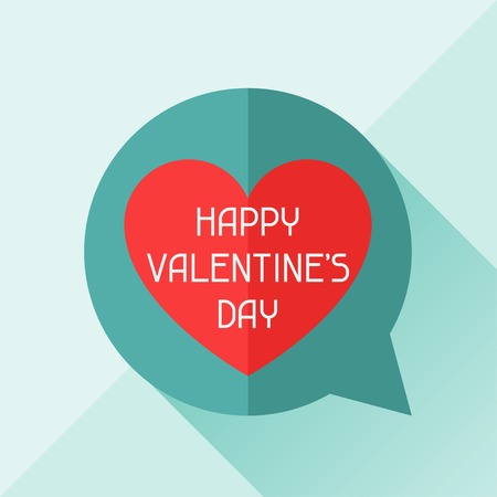 Happy Valentine\'s illustration in flat style.のイラスト素材