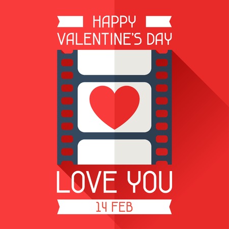 Happy Valentine\'s illustration in flat style.のイラスト素材