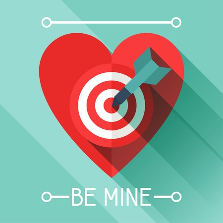 Happy Valentine\'s illustration in flat style.のイラスト素材