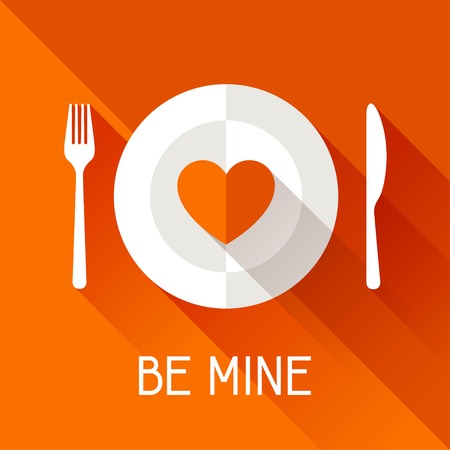 Happy Valentine\'s illustration in flat style.のイラスト素材