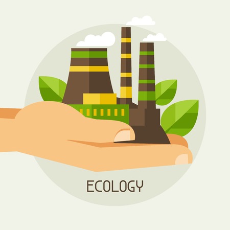 Environmental protection, ecology concept illustration in flat style.のイラスト素材