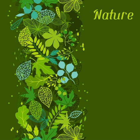 Pattern with stylized green leaves.のイラスト素材