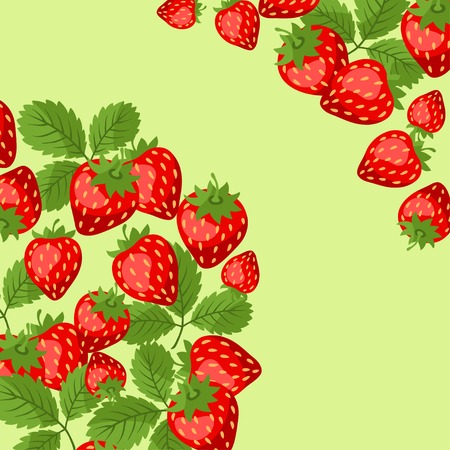 Nature background design with strawberries.のイラスト素材