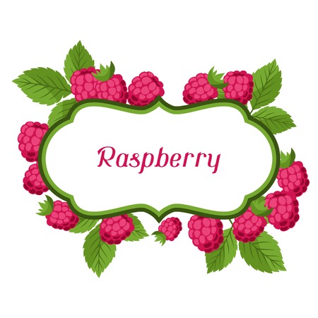 Nature background design with raspberries.のイラスト素材