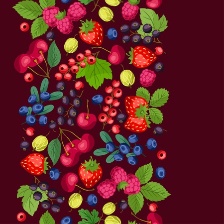 Seamless nature pattern with berries.のイラスト素材