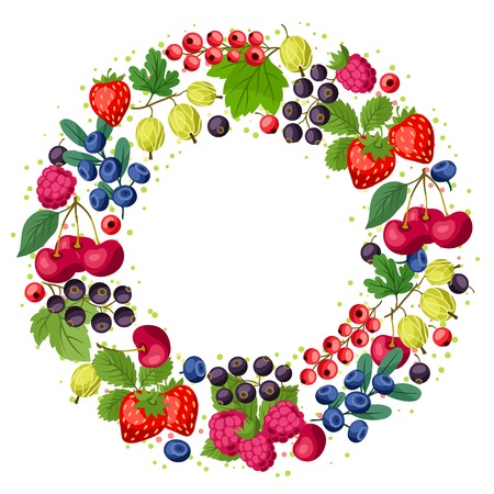 Nature background design with berries.のイラスト素材