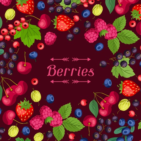 Nature background design with berries.のイラスト素材