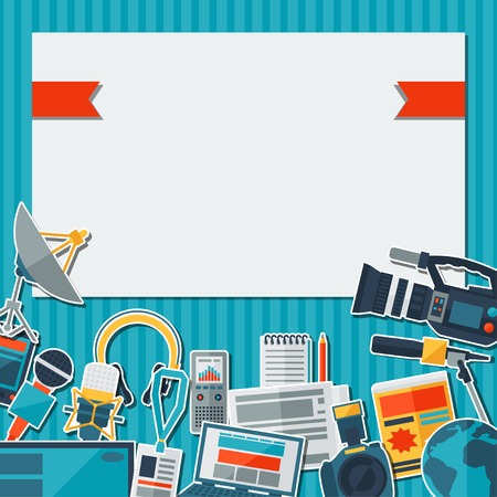 Background with journalism icons.のイラスト素材