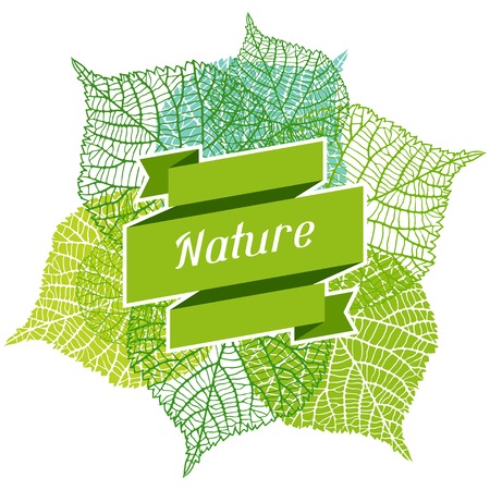 Background of stylized green leaves.のイラスト素材
