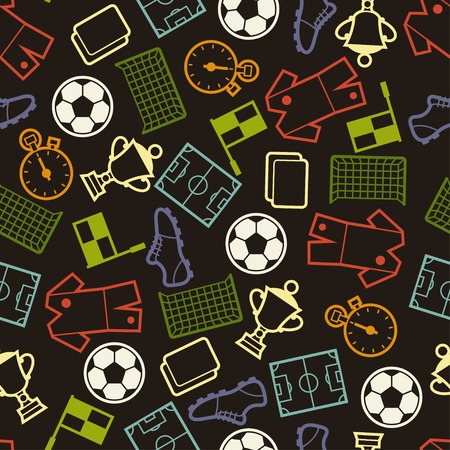 Sports seamless pattern with soccer symbols.のイラスト素材