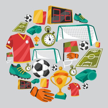 Sports background with soccer football symbols.のイラスト素材