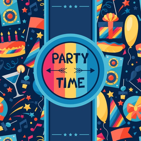 Celebration background with party icons and objects.のイラスト素材