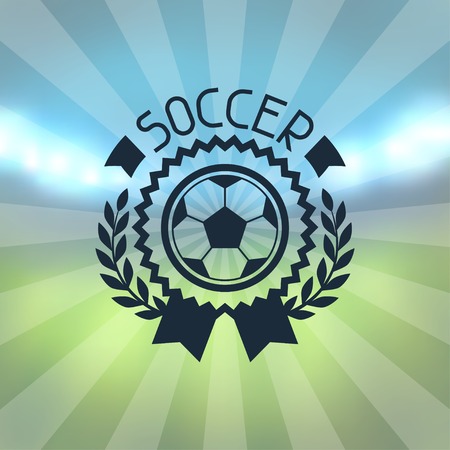 Sports label with soccer symbols.のイラスト素材