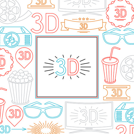 Background of movie elements and cinema iconsのイラスト素材