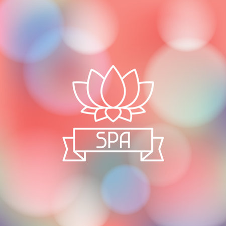 Spa wellness label on blurred backgroundのイラスト素材