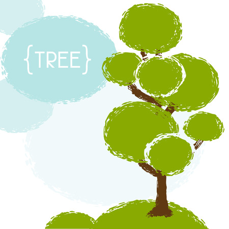 Natural background with tree in grunge styleのイラスト素材