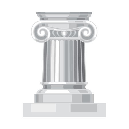 Ionic realistic antique greek marble column isolatedのイラスト素材