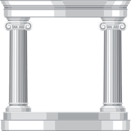 Ionic realistic antique greek temple with columnsのイラスト素材