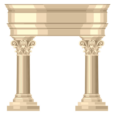 Corinthian realistic antique greek temple with columnsのイラスト素材
