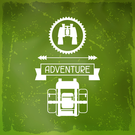 Tourist background with camping equipment in flat styleのイラスト素材